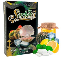 Табак для кальяна Serbetli Cactus Sheikh Ice Gum / Лед Кактус Шейх Жвачка 50 грамм