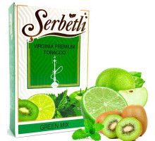 Тютюн для кальяну Serbetli Green Mix / Зелений Мікс 50 грам (Потекла пачка / термін придатності закінчився)