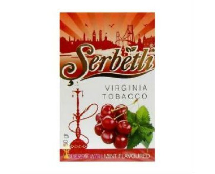 Тютюн для кальяну Serbetli Cherry with mint / Вишня та м'ята 50 грам