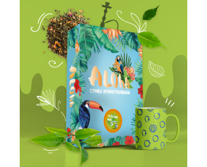 Безнікотинова Суміш Aloha Green Tea (Алоха Зелений Чай) 100 грам